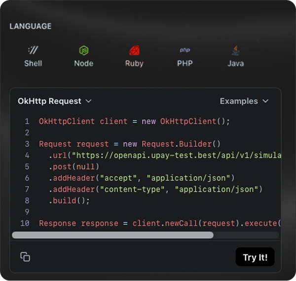 UPay API code example